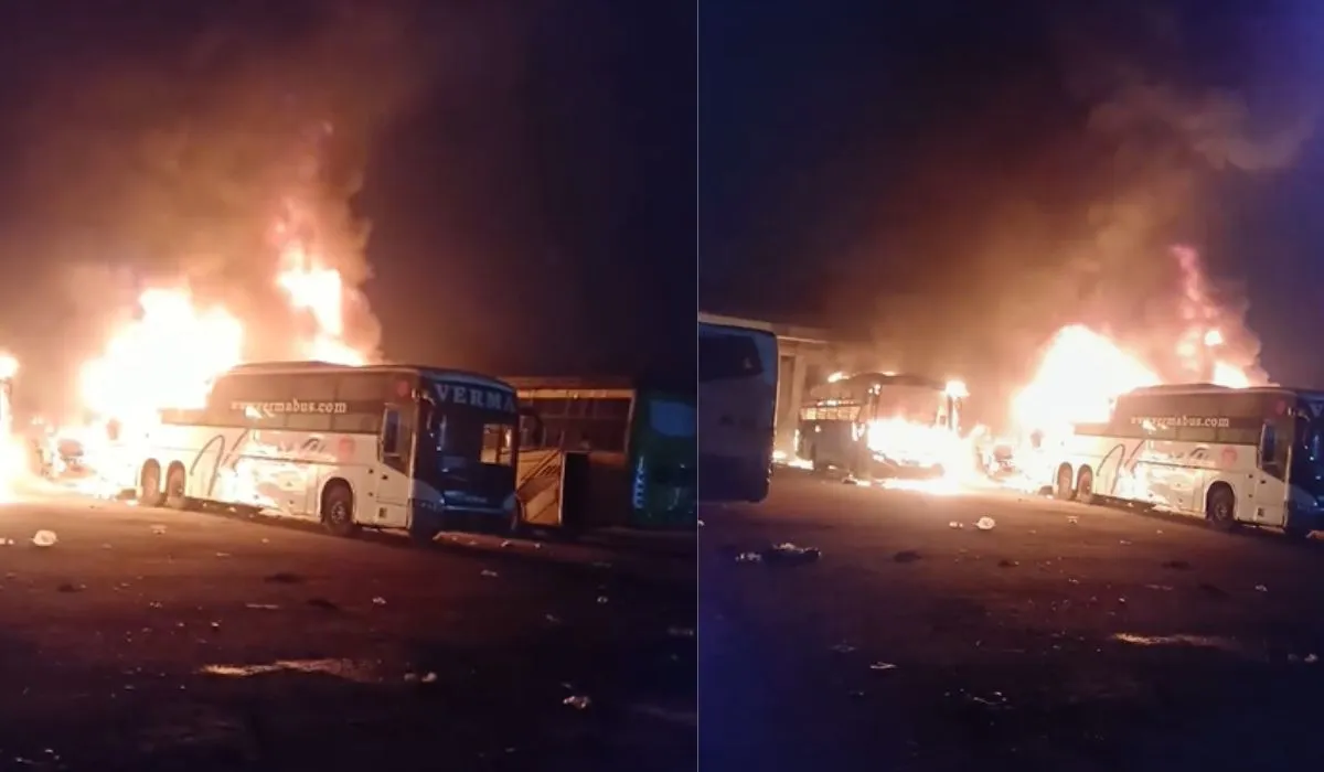 भोपाल ISBT पर आठ बसों में लगी आग, 4-5 करोड़ का नुकसान, बड़ा हादसा टला
