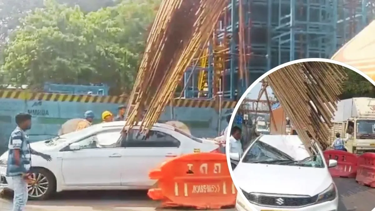 ठाणे में एलिवेटेड रोड का सरिया चलती कार पर गिरा, ठेकेदार पर 2 करोड़ का जुर्माना