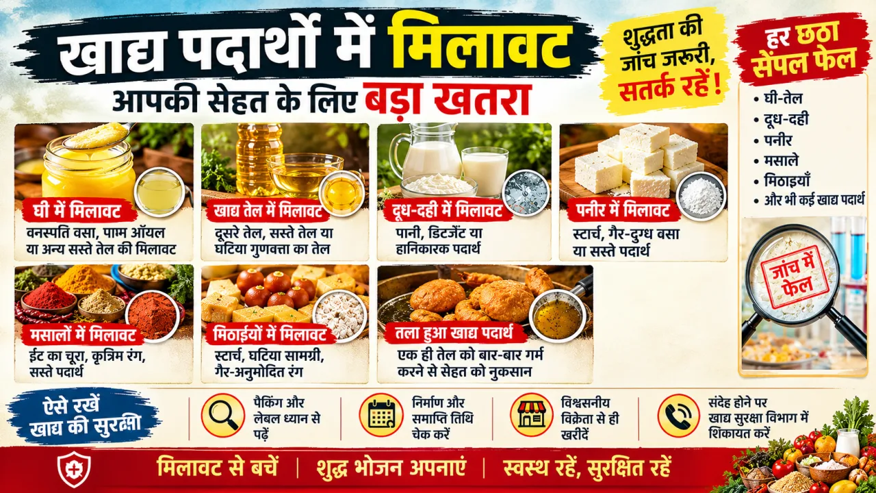 जोधपुर में खाद्य पदार्थों की शुद्धता पर सवाल, हर छठा सैंपल जांच में फेल